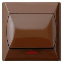 Jednoduchý vypínač podsvícený hnědý