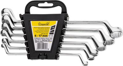 Kroužkové klíče se zahnutým očkem 6-17mm 6ks