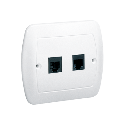 KONTAKT SIMON Zásuvka telefonní Dvojitá 1xRJ11, 4-kontaktní bílá