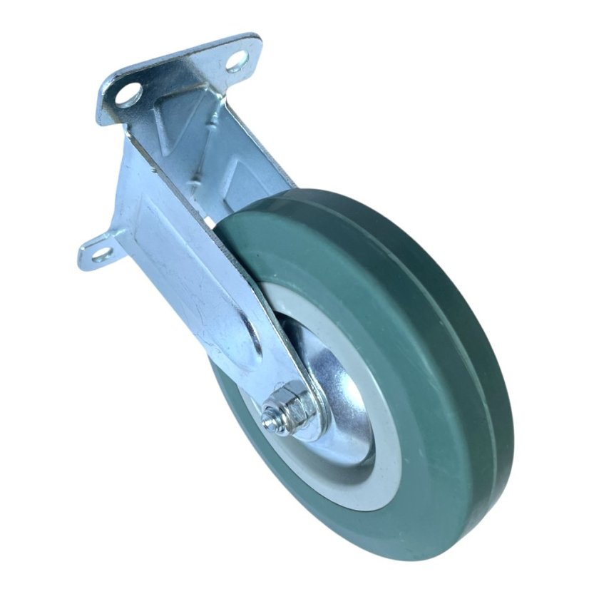 Pevné pojezdové kolo d125/80kg, šedý kaučuk, kluzné ložisko