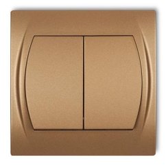 KARLIK dvojitý vypínač metalický zlatý podsvícený