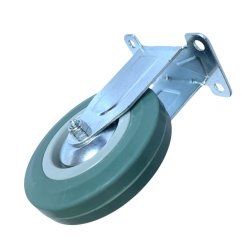 Pevné pojezdové kolo d125/80kg, šedý kaučuk, kluzné ložisko