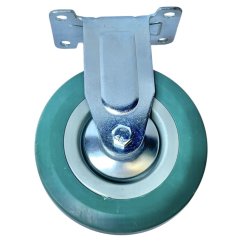 Pevné pojezdové kolo d125/80kg, šedý kaučuk, kluzné ložisko