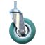 Otočné pojezdové kolo d125/80kg, šedý kaučuk, kluzné ložisko, čep M12