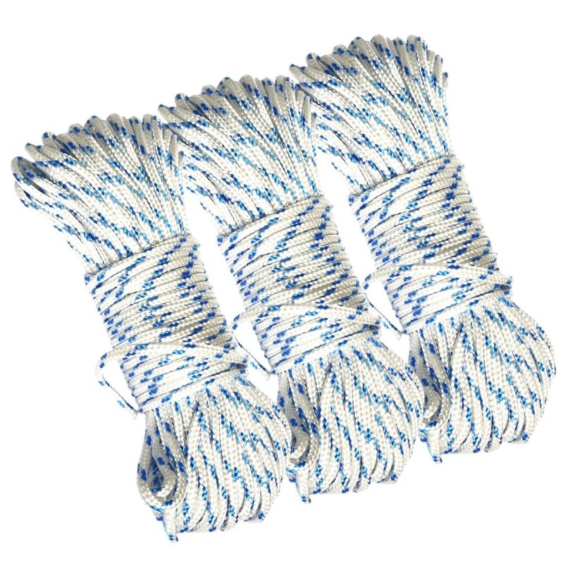 PPF 4 Polypropylenové lano pletené s jádrem - průměr 4mm, 30 metrů bílé