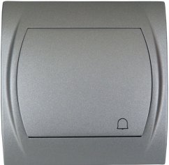 KARLIK zvonkový vypínač metalický stříbrný