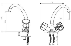 Dřezová baterie LUX-Z-ST