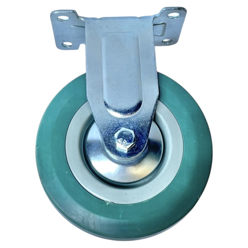 Pevné pojezdové kolo d125/80kg, šedý kaučuk, kluzné ložisko