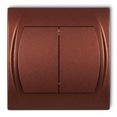 KARLIK dvojitý vypínač metalický hnědý
