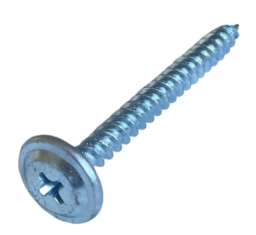 Vrut s rámovou hlavou (4,2x25) a křížovou drážkou do plechu bílý pozink - 500ks