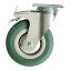 Otočné pojezdové kolo s brzdou d125/80kg, šedý kaučuk, kluzné ložisko