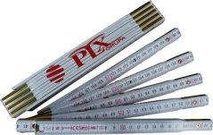 Bílý dřevěný skládací metr 2m PERFECT PLX