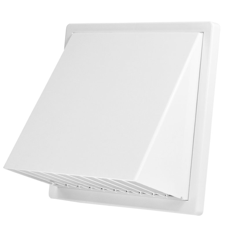 Větrací mřížka čtvercová se stříškou fi 100 bílá