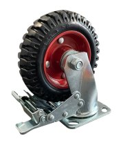 Otočné pojezdové kolo s brzdou d160/150kg, černá guma, kuličkové ložisko