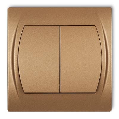 KARLIK dvojitý vypínač metalický zlatý podsvícený