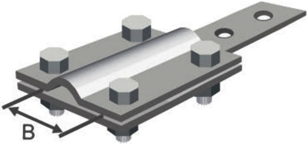 Podpěra vedení na střechy konektor d6/8 4xM8x25