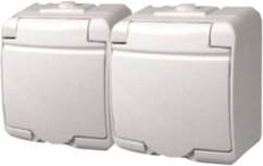 Jednoduchá zásuvka s klapkou hnědá