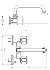 Dřezová baterie chrom chrom LUX-U