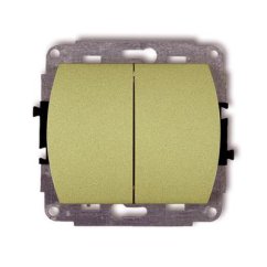 KARLIK Dvojitý vypínač podsvícený zlatý