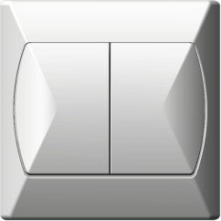 Dvojitý vypínač bílý