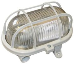 lampa kanał. owalna 60 W siatka PLAST CZARNA