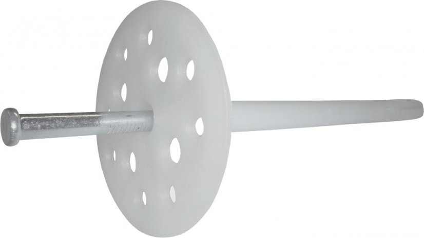 Talířová hmoždinka s kovovým trnem 10x140 - 100ks