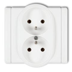 KARLIK Dvojitá zásuvka Metalická zlatá