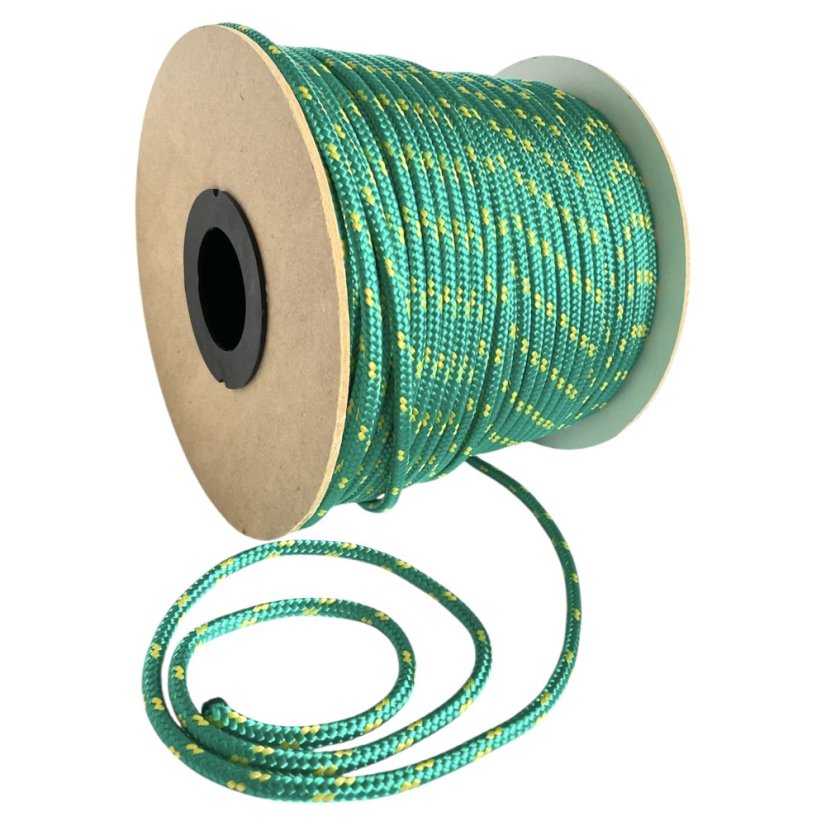 PPF 6 Polypropylenové lano pletené s jádrem - průměr 6mm, 100 metrů zelené