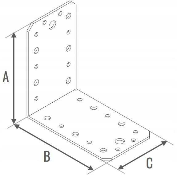 KL 4/ KL 9 Úhelník spojovací tesařský 90x90x65x2,5mm CE