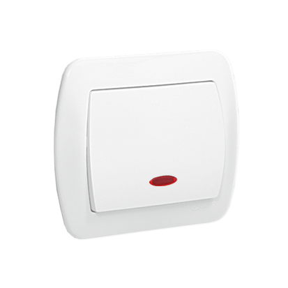 KONTAKT SIMON jednoduchý vypínač podsvícený bílý