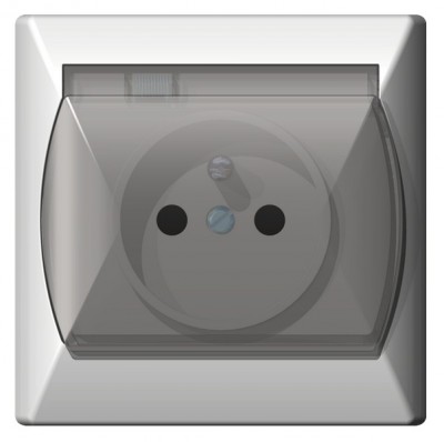 Jednoduchá zásuvka hnědá s klapkou