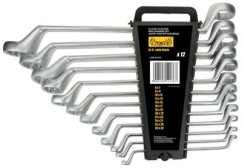 Kroužkové klíče se zahnutým očkem 6-32mm 12ks