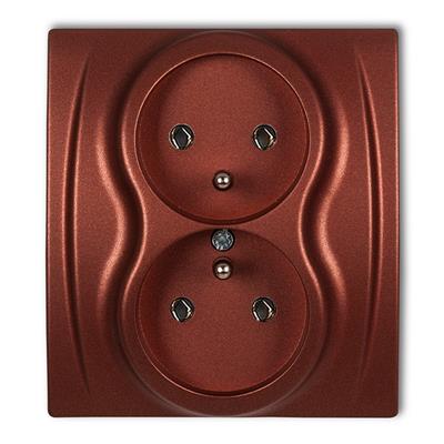 KARLIK Dvojitá zásuvka Metalická hnědá