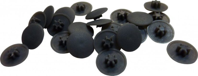 Ozdobná záslepka s čepičkou (pro vruty s x drážkou) černá - 100ks