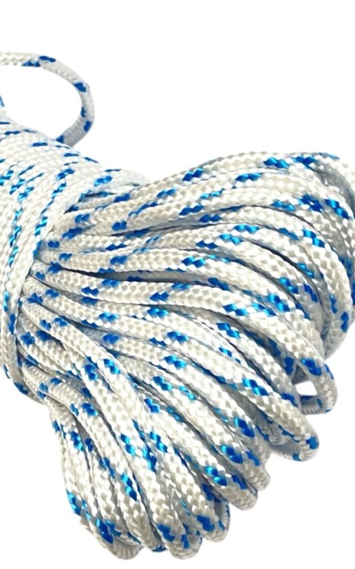 PPF 4 Polypropylenové lano pletené s jádrem - průměr 4mm, 30 metrů bílé