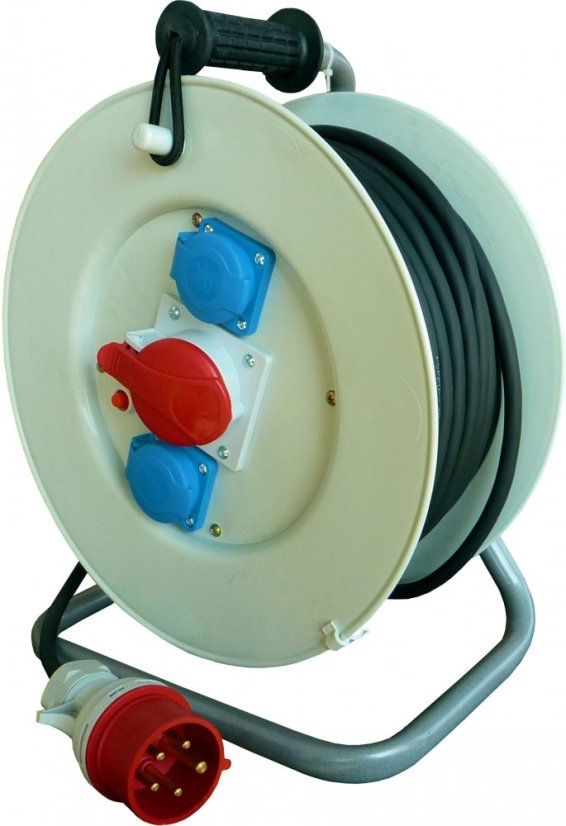 Napájecí prodlužovací pro mechanická namáhání kabel na bubnu 5x1,5mm2 30m