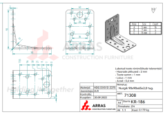 KPL 1 Stavební Úhelník tesařský s prolisem 90x90x65x2mm