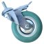 Otočné pojezdové kolo s brzdou d125/80kg, šedý kaučuk, kluzné ložisko, čep M12
