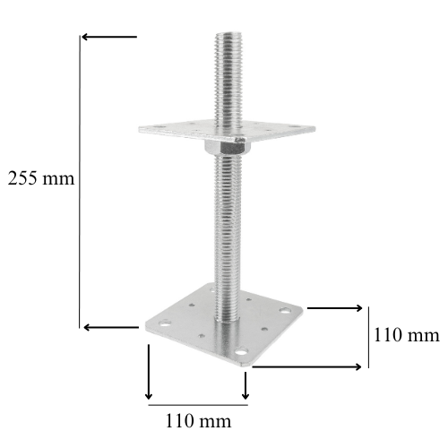 PSR 110 Patka sloupku stavitelná šroubem 110x255mm/M24