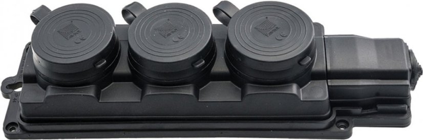 Zásuvka gumová IP44 - 3 zásuvky