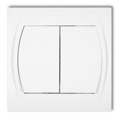 KARLIK dvojitý vypínač bílý podsvícený