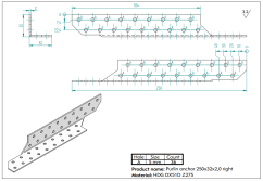 Trámová spojka pravá LK6-P 250x32x2mm