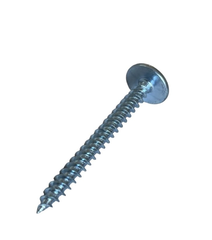 Vrut s rámovou hlavou (4,2x25) a křížovou drážkou do plechu bílý pozink - 500ks