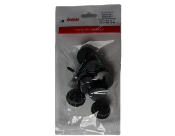 Skluz s čepem včetně filcové podložky černý d30 - 8 ks