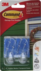 3M Command Oválné průhledné plastové háčky 2ks, lepicí pásky 4ks