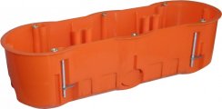Přístrojová krabice pro povrchovou montáž 60mm do sádrokartonu trojitá oranžová