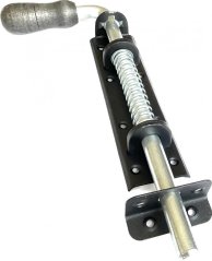 WSP 400c Zasuwka sprężynowa z rączką drewnianą 400x50mm czarna