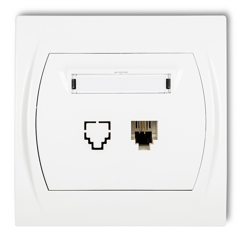 KARLIK Zásuvka telefonní jednoduchá 1xRJ12, 4-kontaktní bílá