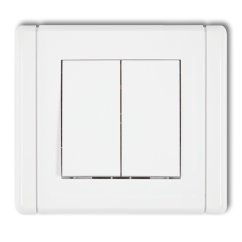 KARLIK dvojitý vypínač metalický stříbrný