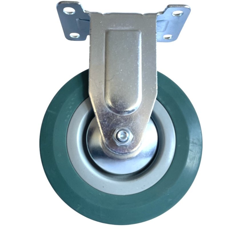 Pevné pojezdové kolo d125/80kg, šedý kaučuk, kluzné ložisko